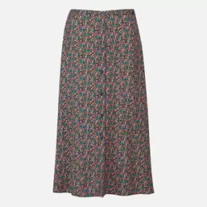 Barbour Anglesey Floral-Print Lyocell Midi Skirt - UK 10