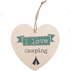 Love Camping Hanging Heart Sign