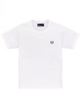 Fred Perry Boys Logo Short Sleeve T-Shirt - White, Size 6-7 Years