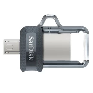 SanDisk Ultra Dual USB m 256GB, USB 3.0, 150 MB/S, Black/Clear