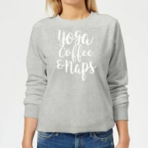Yoga Coffee and Naps Womens Sweatshirt - Grey - 3XL