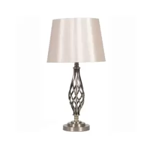 Antique Brass Metal Twist Detail Table Lamp