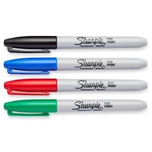 Sharpie Perm Markers Fine Tip Assorted Standard Colours Pack 4 56722NR