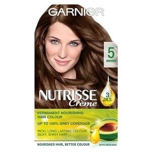 Garnier Nutrisse Permanent Hair Dye 5 Mocha Dark Brown Brunette