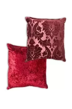 Damask Faux Velvet Reversible Cushion Cover