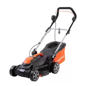 Yard Force 1300W 34cm Electric Lawnmower with 35L Grass Bag and Rear Roller, suitable for medium-sized lawns - EM N34A