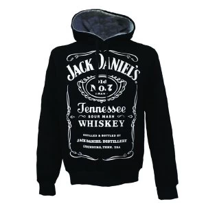 Jack Daniel's Mens Old No. 7 Brand Logo Small Hoodie - Black