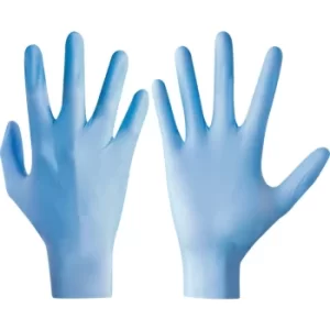 Touchntuff Disposable Gloves, Blue, Nitrile, Powder Free, Textured Fingertips, Size 10, Pk-100