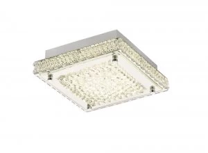 Flush Ceiling 12W 1200lm LED 4000K Stainless Steel, Crystal