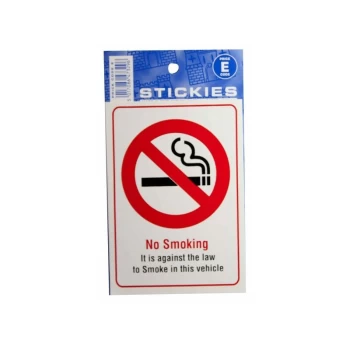 Outdoor Vinyl Sticker - No Smoking In This Vehicle - V450 - Castle Promotions