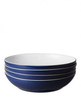 Denby Elements 4 Piece Pasta Bowl Set ; Dark Blue