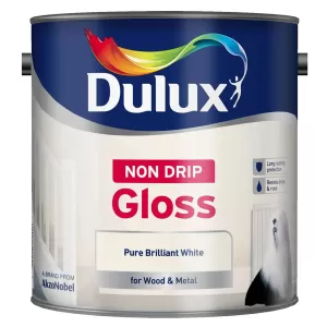 Dulux Non Drip Pure Brilliant White Gloss High Sheen Paint 1.25L
