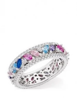 Beaverbrooks Silver Multi-Coloured Cubic Zirconia Ring