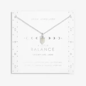 Affirmation Crystal Balance Snowflake Jade Silver 46cm + 5cm Necklace 6147
