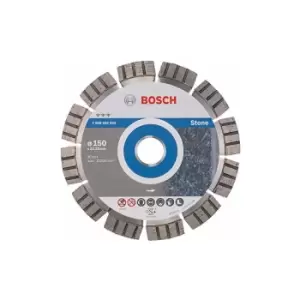 Bosch 2608602643 Diamond Cutting Disc Best for Stone, 150mm Ø, 22.23mm x 2.4mm x 12mm, Silver/Grey