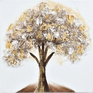 Innova Hand-Painted 3D Canvas Gold Bloom - 40 x 40 cm