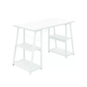Soho Desk with Angled Shelves White/White Leg KF90792
