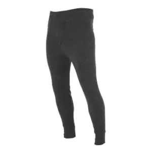 FLOSO Mens Thermal Underwear Long Johns/Pants (Standard Range) (Waist: 30-32ins (Small)) (Charcoal)