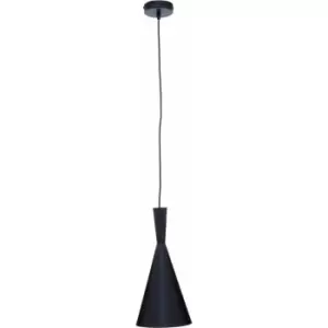 Premier Housewares - Chandelier / Ceiling Light Black Cone Shaped Pendant Lights For Ceiling / Hallway / Living Room Robust Metal Hanging Lighting