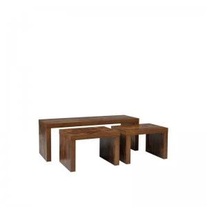 Mango Wood-Effect Long John Tables