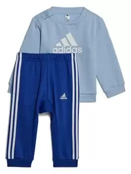 Boys, adidas Infants Badge Of Sport Crew & Jog Pant Set - Blue Size 18-24 Months