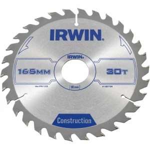 Irwin ATB Construction Circular Saw Blade 165mm 30T 30mm
