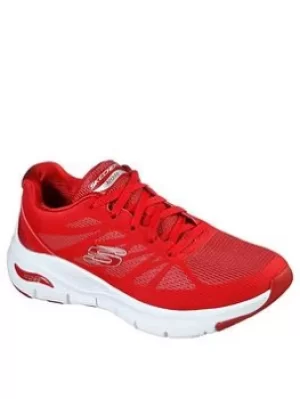 Skechers Arch Fit Vivid Memory Trainers, Red, Size 6, Women