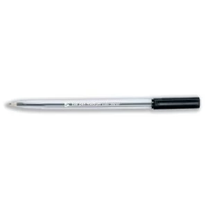 5 Star Office Ball Pen Clear Barrel Medium 1.0mm Tip 0.7mm Line Black Pack of 50