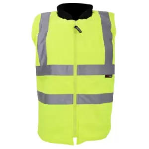 Warrior Mens Phoenix High Visibility Safety Bodywarmer Jacket (3XL) (Fluorescent Yellow)