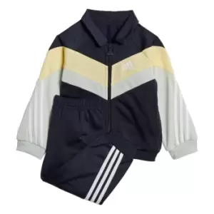 adidas Future Icons Shiny Tracksuit Kids - Legend Ink / Almost Yellow / L