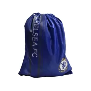 Chelsea FC Stripe Drawstring Bag (One Size) (Blue/Black)