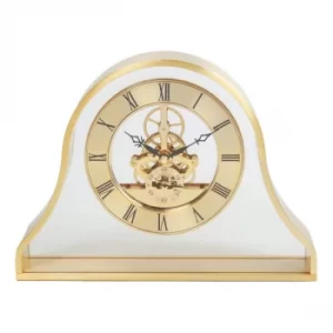WILLIAM WIDDOP Gold Napoleon Skeleton Mantel Clock