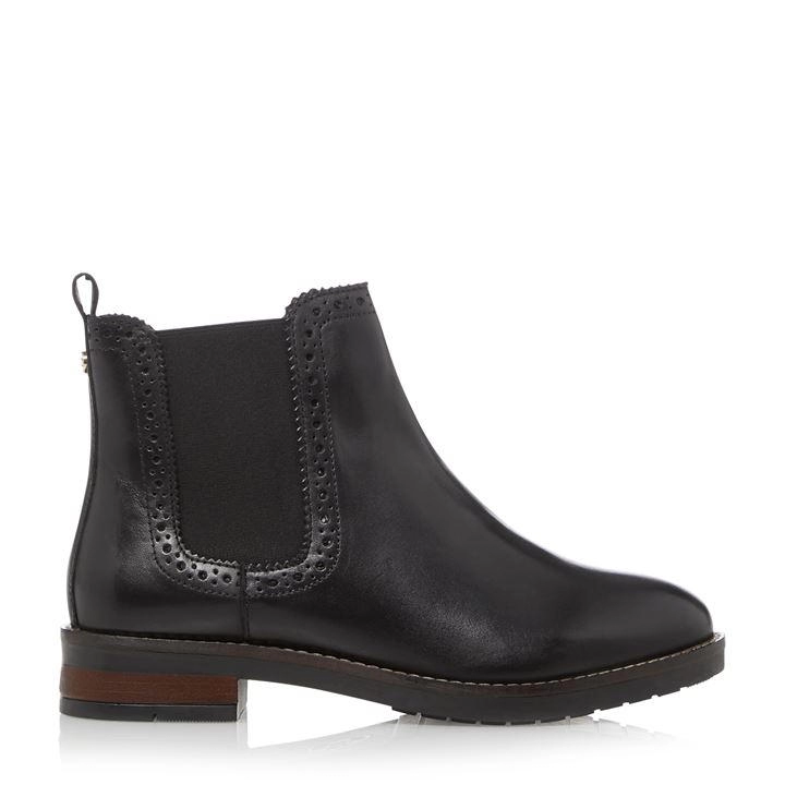 Dune Black Leather 'Quick' Ankle Boots - 3