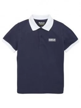 Barbour International Boys Contrast Polo Shirt - Navy, Size 8-9 Years