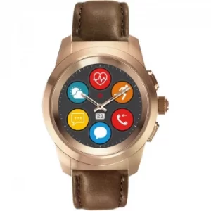MyKronoz ZeTime Premium Bluetooth Smartwatch Rose Gold with Brown Leather Regular