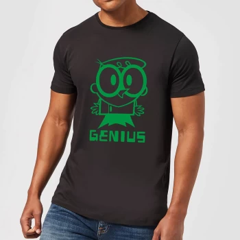 Dexters Lab Green Genius Mens T-Shirt - Black - XS