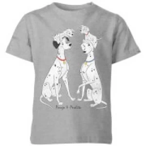 Disney 101 Dalmatians Pongo & Perdita Classic Kids T-Shirt - Grey - 5-6 Years