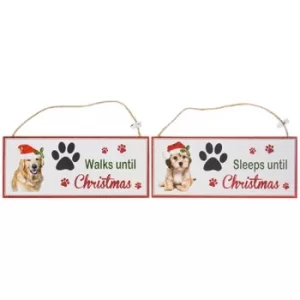 Santa Paws Oblong Plaque Dog