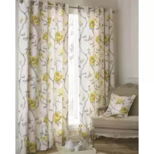 Riva Home Rosemoor Eyelet Curtains (66x72 (168x183cm)) (Ochre)