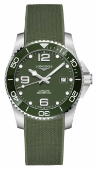 Longines Hydroconquest 41mm Green Dial Rubber Strap Watch