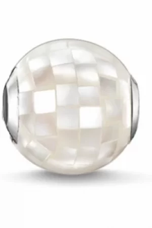 Ladies Thomas Sabo Sterling Silver Karma Beads White Mother Of Pearl Faceted Bead K0129-029-14
