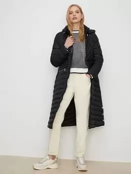 Oasis Longline Padded Packable Jacket - Black, Size 6, Women