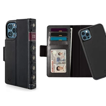 Twelve South BookBook for iPhone 12 and 12 Pro 3-in-1 Leather Wallet Case with Display Stand and Removable Magnetic Shell...