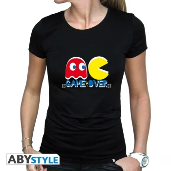 Pac-Man - Game Over Womens Medium T-Shirt - Black