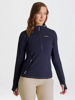 Craghoppers Dynamic Hooded Half Zip Fleece Jacket - Navy, Size 12, Women