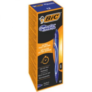 BIC Gel-ocity Quick Dry Ink Medium Rollerball Pen - Blue (12 Pack)