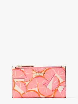 Kate Spade Spencer Grapefruit Small Slim Bifold Wallet, Pink Multi, One Size