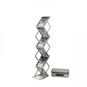Deflecto A4 Folding Stand Double Sided With Carry Case Silver DE36100