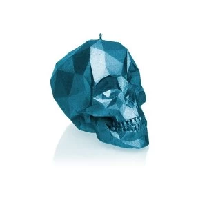 Blue Metallic Large Low Poly Skull