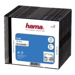 Hama Slim CD Box, pack of 20, black, value pack